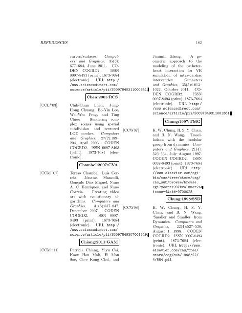 Computers and Graphics - Index of files in - University of Utah