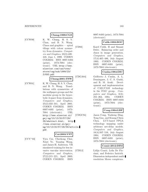 Computers and Graphics - Index of files in - University of Utah