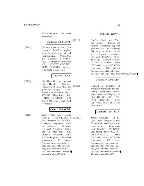 Computers and Graphics - Index of files in - University of Utah