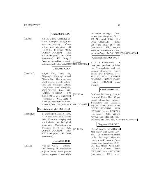 Computers and Graphics - Index of files in - University of Utah