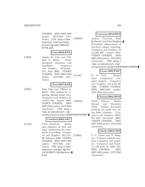 Computers and Graphics - Index of files in - University of Utah