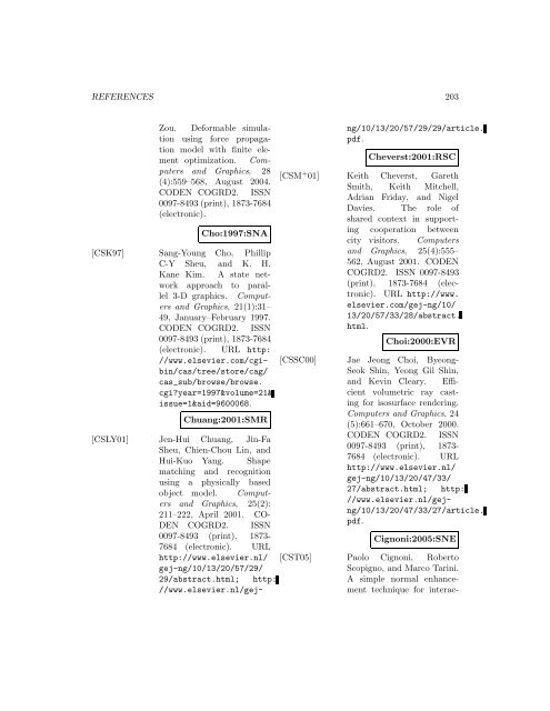 Computers and Graphics - Index of files in - University of Utah