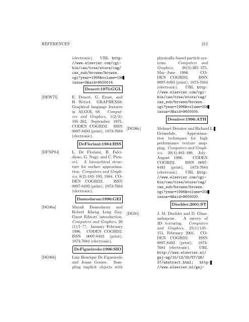 Computers and Graphics - Index of files in - University of Utah