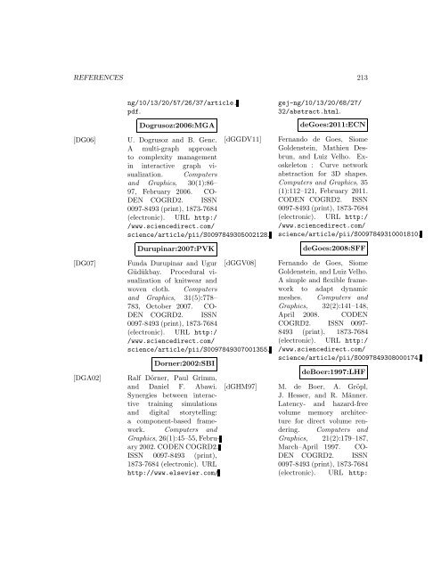 Computers and Graphics - Index of files in - University of Utah