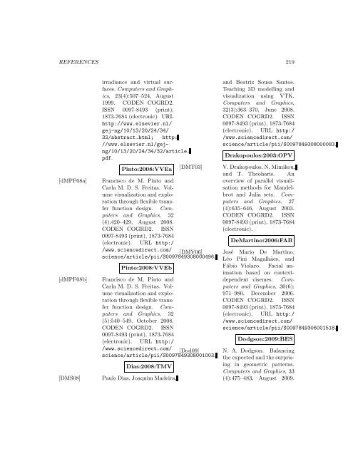 Computers and Graphics - Index of files in - University of Utah