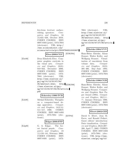 Computers and Graphics - Index of files in - University of Utah