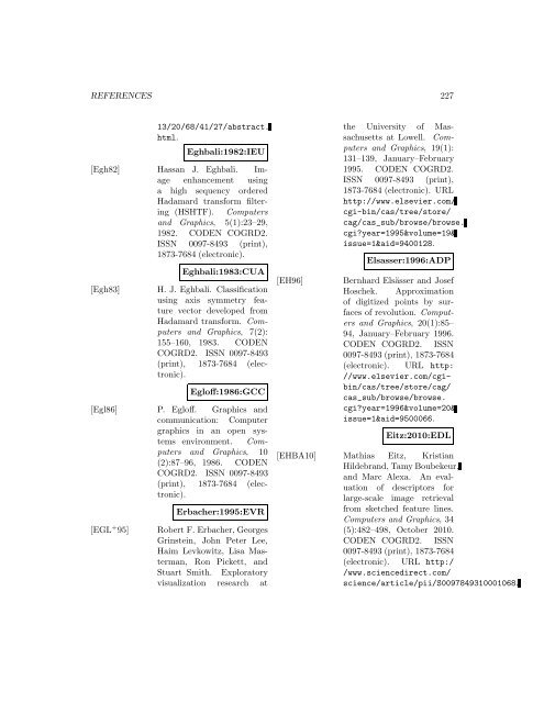 Computers and Graphics - Index of files in - University of Utah