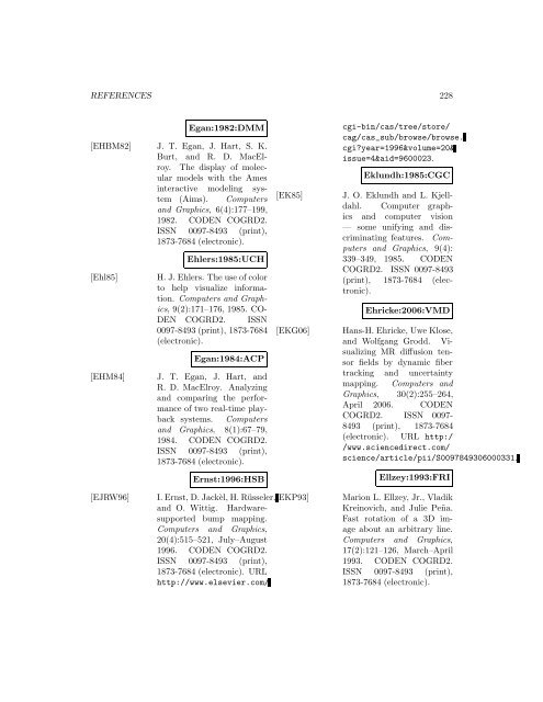 Computers and Graphics - Index of files in - University of Utah