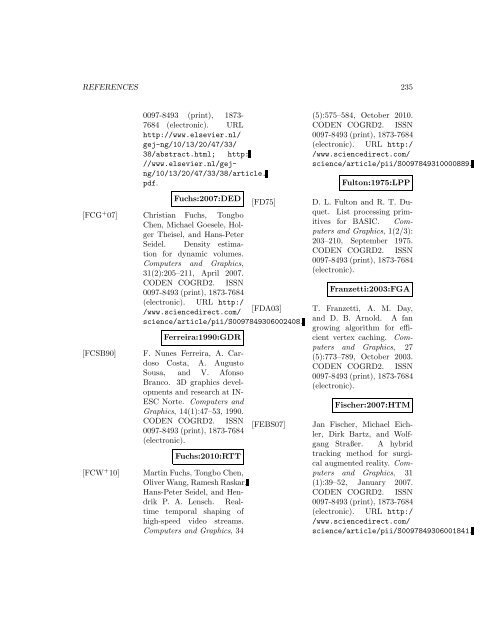 Computers and Graphics - Index of files in - University of Utah