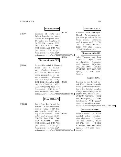 Computers and Graphics - Index of files in - University of Utah