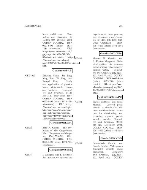 Computers and Graphics - Index of files in - University of Utah