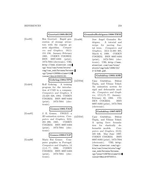 Computers and Graphics - Index of files in - University of Utah