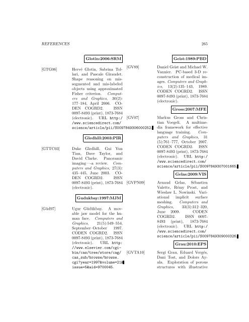 Computers and Graphics - Index of files in - University of Utah