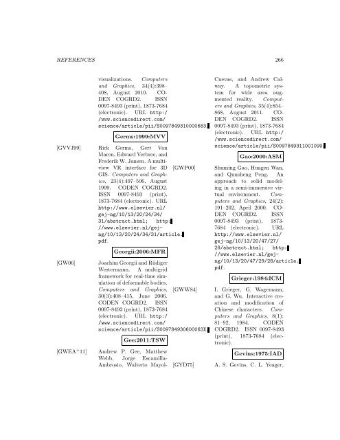 Computers and Graphics - Index of files in - University of Utah