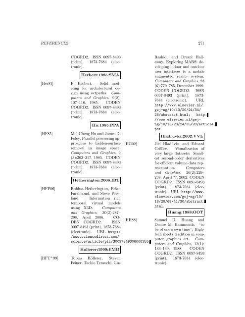 Computers and Graphics - Index of files in - University of Utah