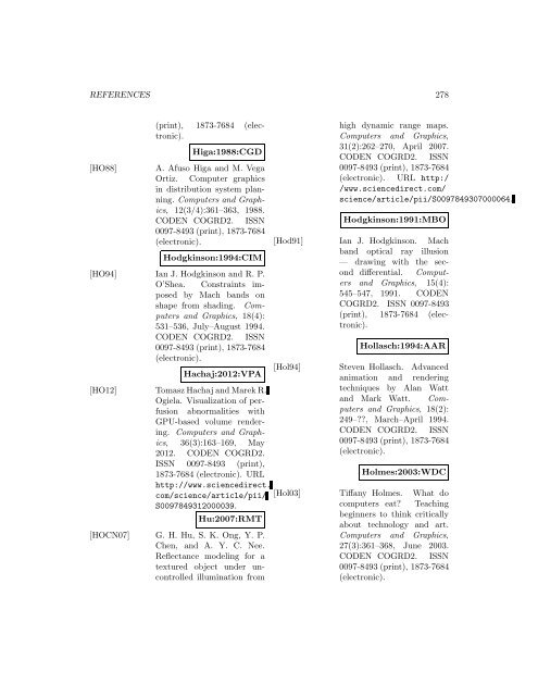 Computers and Graphics - Index of files in - University of Utah