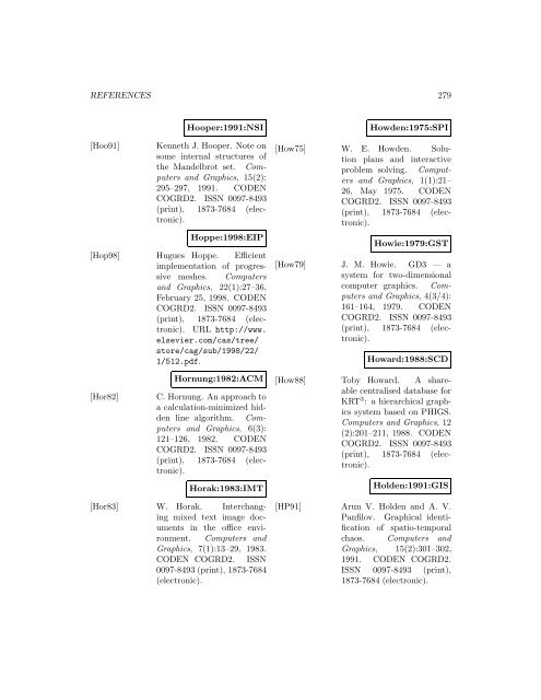 Computers and Graphics - Index of files in - University of Utah