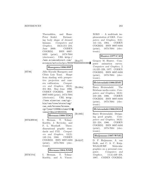 Computers and Graphics - Index of files in - University of Utah