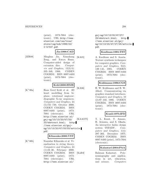 Computers and Graphics - Index of files in - University of Utah