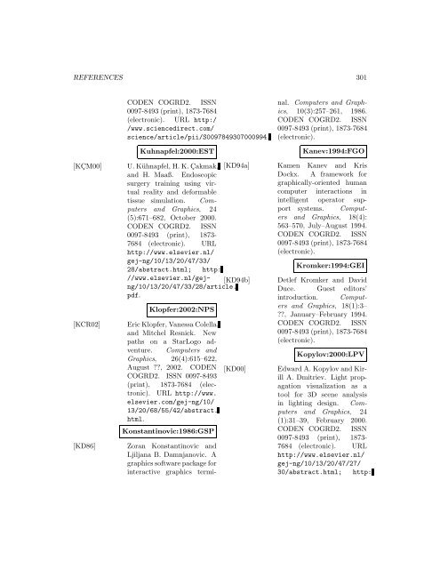 Computers and Graphics - Index of files in - University of Utah