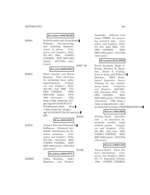 Computers and Graphics - Index of files in - University of Utah