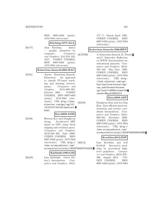 Computers and Graphics - Index of files in - University of Utah