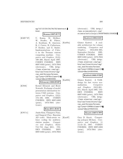 Computers and Graphics - Index of files in - University of Utah