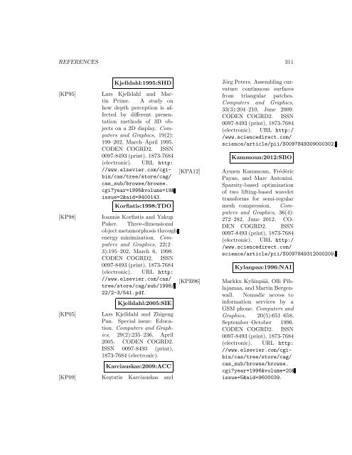 Computers and Graphics - Index of files in - University of Utah