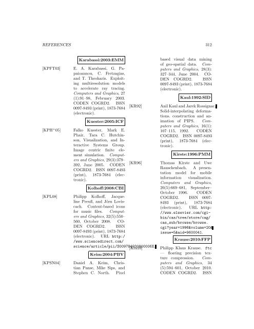 Computers and Graphics - Index of files in - University of Utah