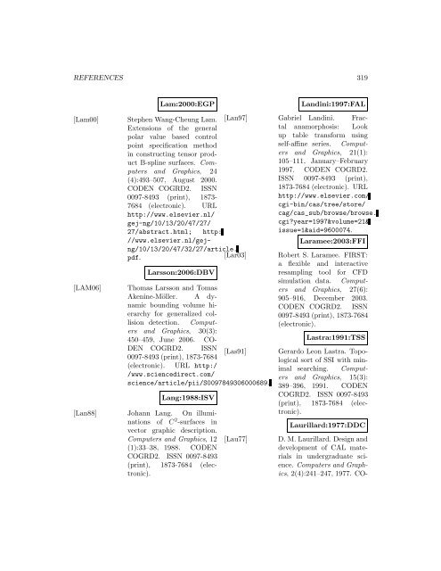 Computers and Graphics - Index of files in - University of Utah