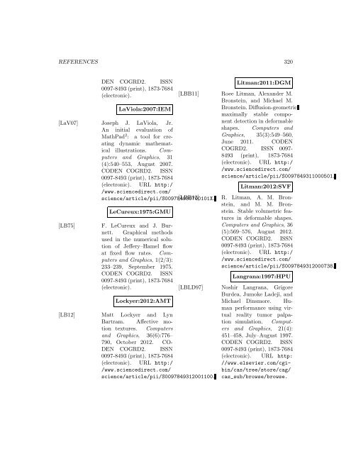 Computers and Graphics - Index of files in - University of Utah