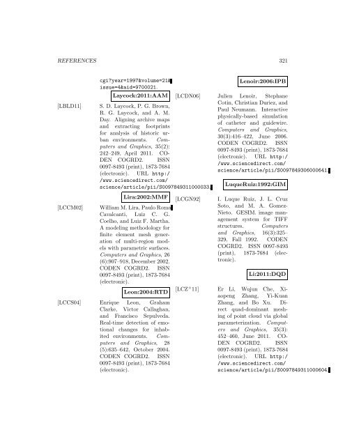 Computers and Graphics - Index of files in - University of Utah