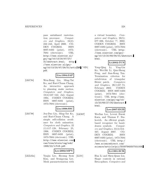 Computers and Graphics - Index of files in - University of Utah