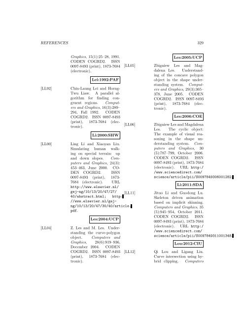 Computers and Graphics - Index of files in - University of Utah