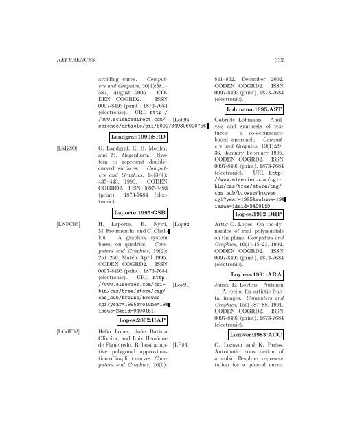 Computers and Graphics - Index of files in - University of Utah