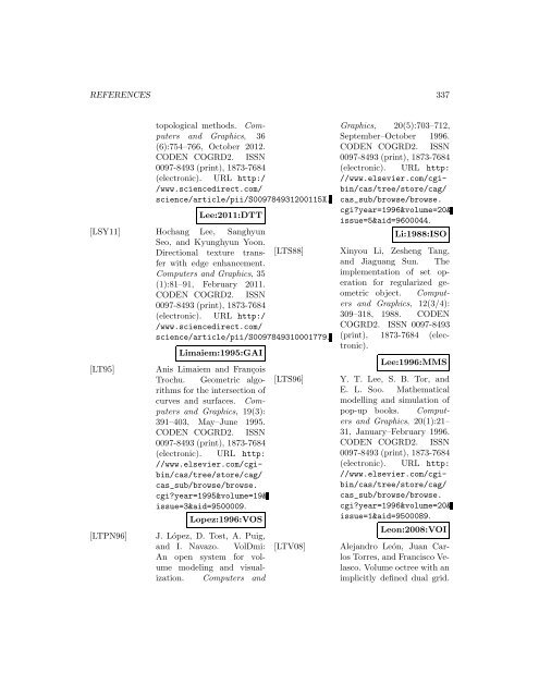 Computers and Graphics - Index of files in - University of Utah