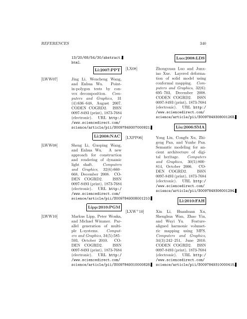 Computers and Graphics - Index of files in - University of Utah