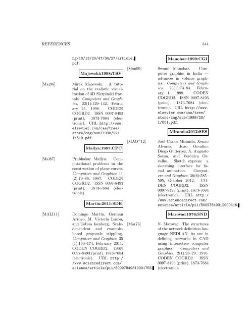 Computers and Graphics - Index of files in - University of Utah