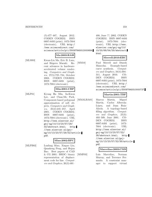 Computers and Graphics - Index of files in - University of Utah