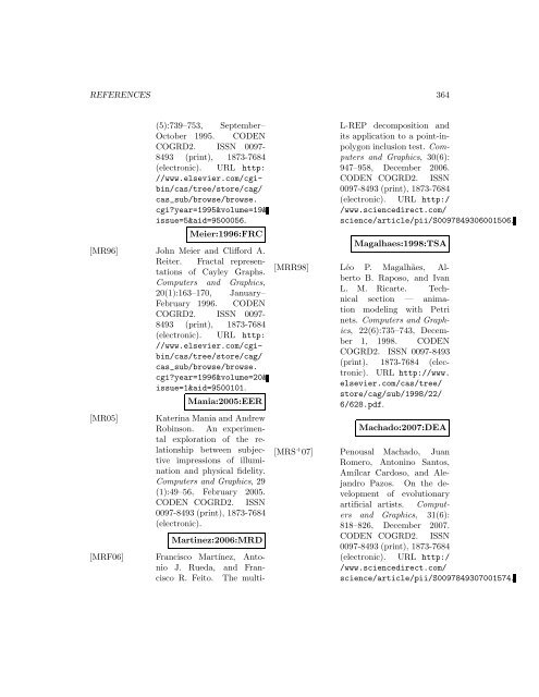 Computers and Graphics - Index of files in - University of Utah