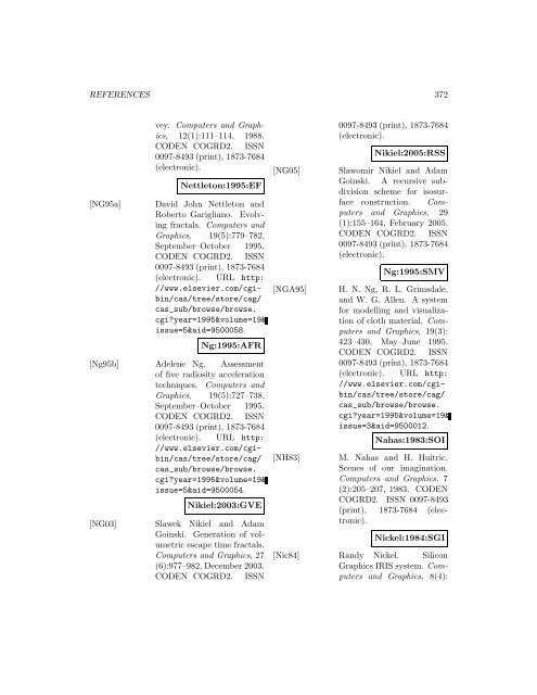 Computers and Graphics - Index of files in - University of Utah