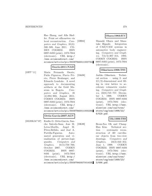 Computers and Graphics - Index of files in - University of Utah