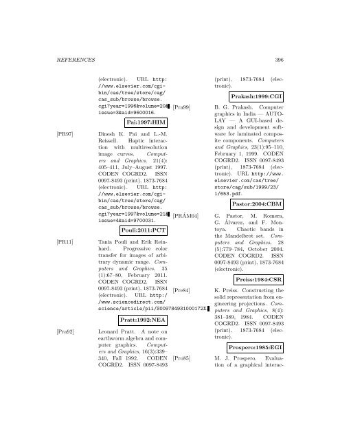 Computers and Graphics - Index of files in - University of Utah