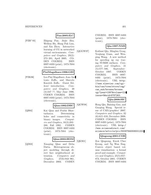 Computers and Graphics - Index of files in - University of Utah