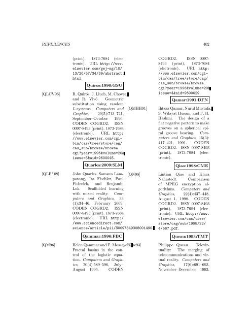 Computers and Graphics - Index of files in - University of Utah