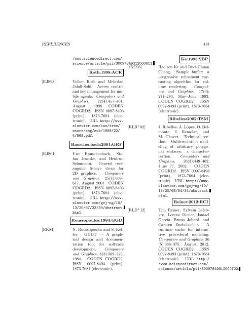 Computers and Graphics - Index of files in - University of Utah