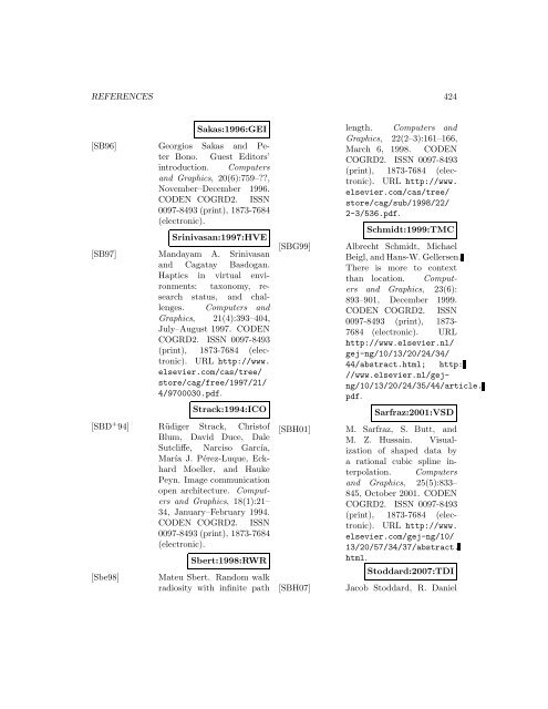 Computers and Graphics - Index of files in - University of Utah