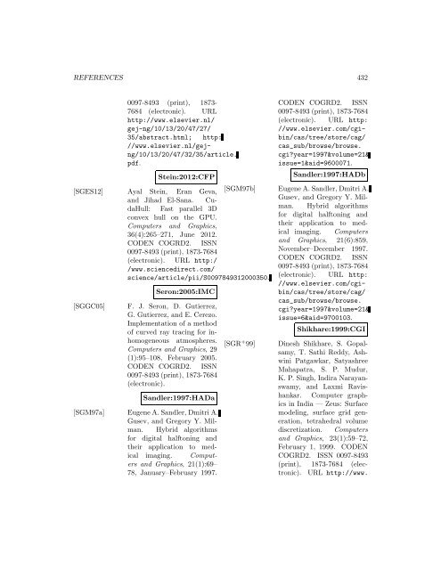 Computers and Graphics - Index of files in - University of Utah