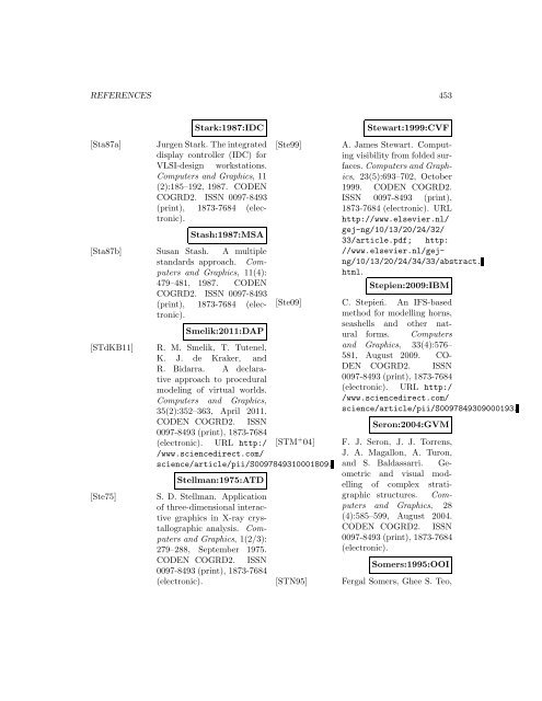 Computers and Graphics - Index of files in - University of Utah