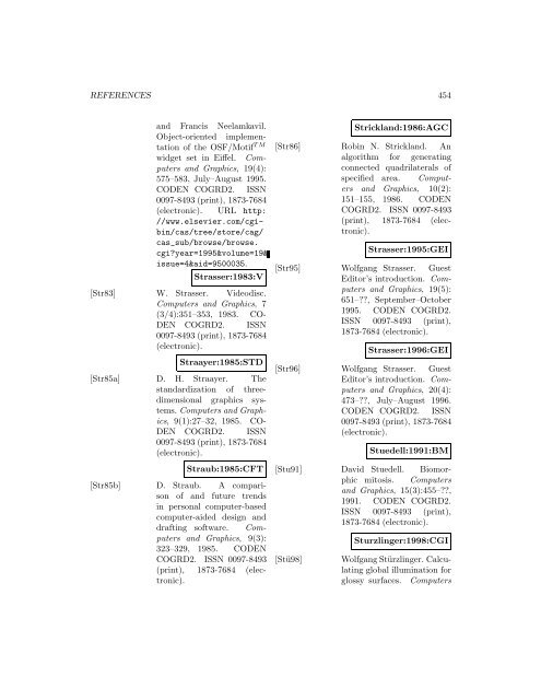 Computers and Graphics - Index of files in - University of Utah